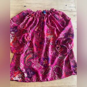 Chaps Pink Smocked Resort Blouse‎ Small Women’s Preloved